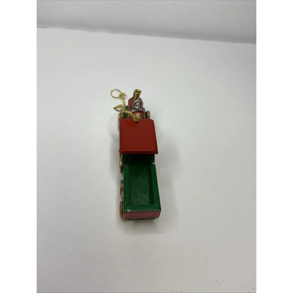 Vintage Wooden Train Christmas Ornaments Set of 3‎ ICRR 382 Steam Engine